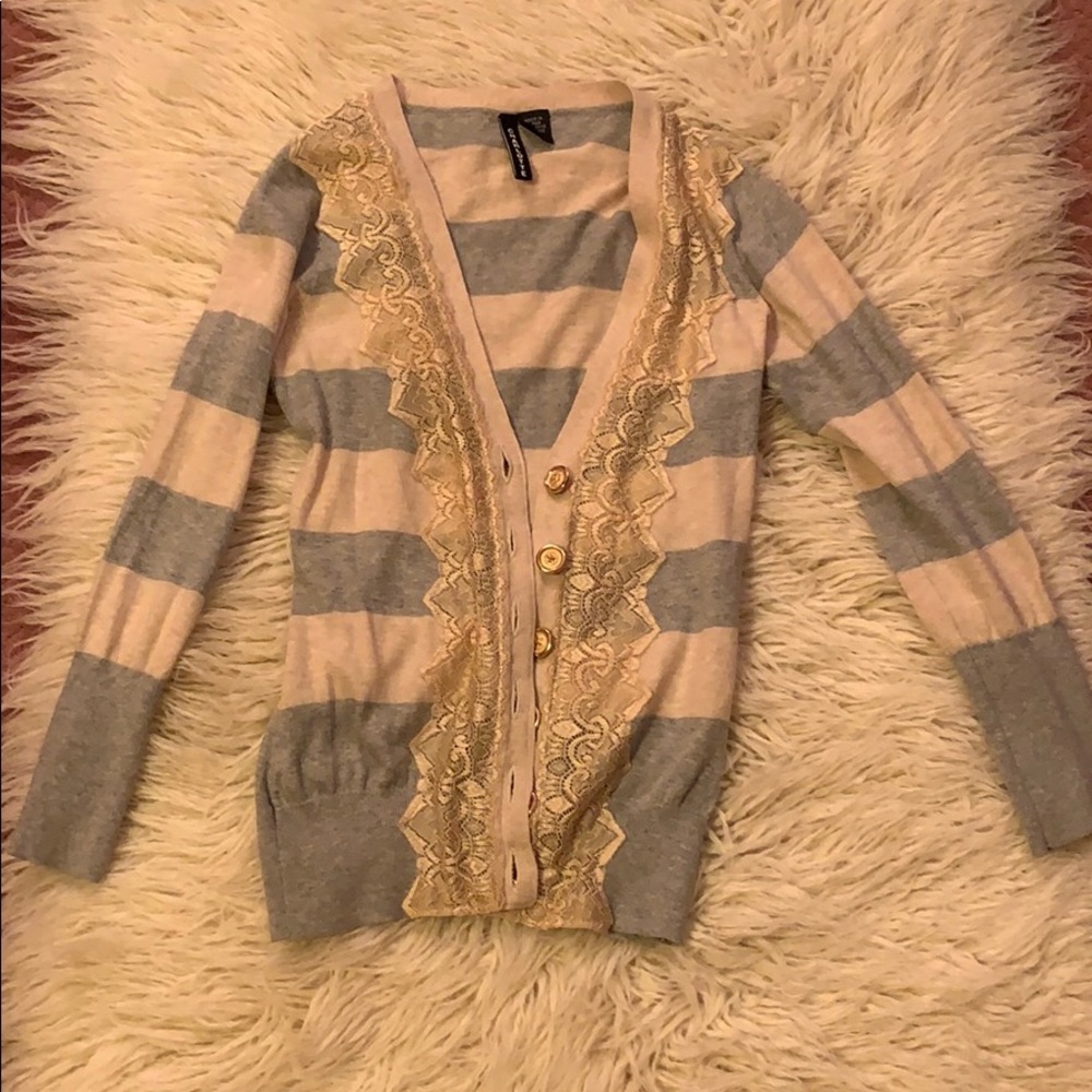 Lace detail cardigan